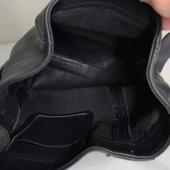 Vintage Coach Navy Blue Leather Belted Pouch - Picture 10 of 14